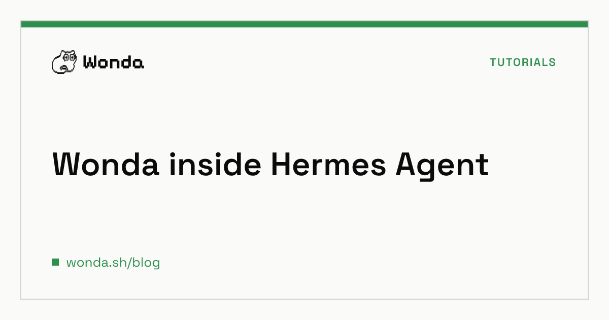 Hermes Agent running with the Wonda skill as a unified marketing workflow