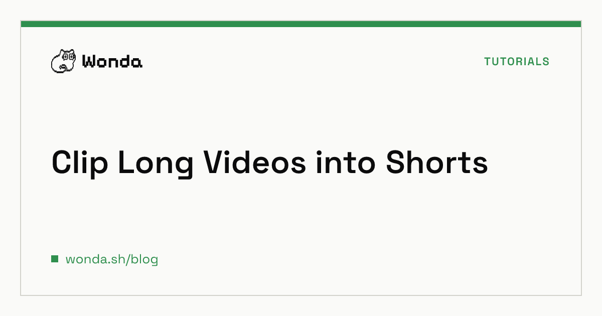 Terminal running the wonda clipping command beside a vertical phone showing a captioned short clip with a word-by-word highlight